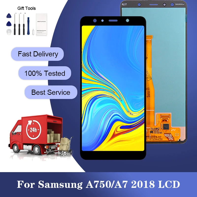 

A7 2018 Display For Samsung Galaxy A750 Lcd Touch Screen Digitizer A750F A750FN A750G Assembly Free Ship With Tools Wholesale