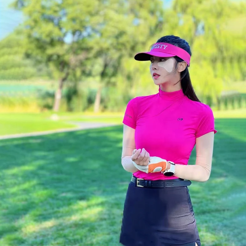 

In the summer of 2023 golf female short sleeve T-shirt half a turtleneck cultivate one's morality tennis clothes