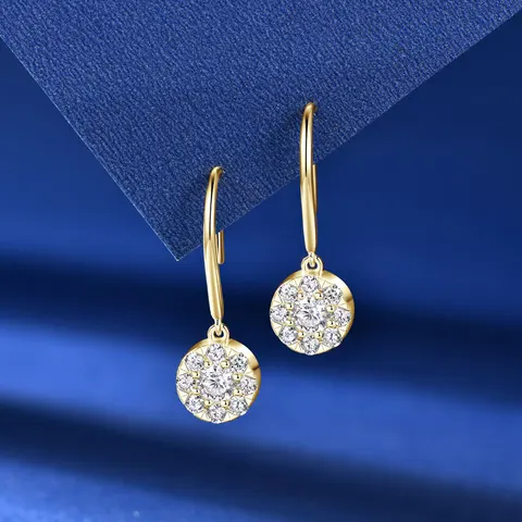 Серьги-подвески IOGOU из серебра 925 с муассанитом