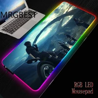 mrgbest 2020 new design final fantasy large rgb gaming mouse pad lock edge keyboard mat led light usb wired mice 7 dazzle colors
