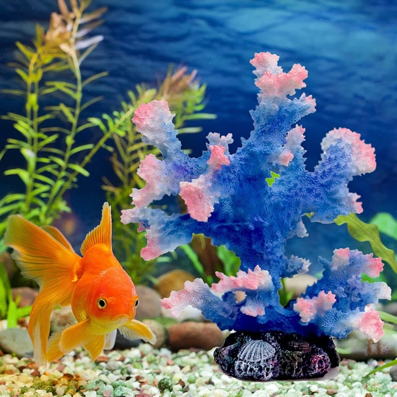 

ADUWRSE Aquarium Decor Artificial Coral Plant Resin Simulation Reef Ornament Non Toxic Freshwater Saltwater Fish Tank Decoration