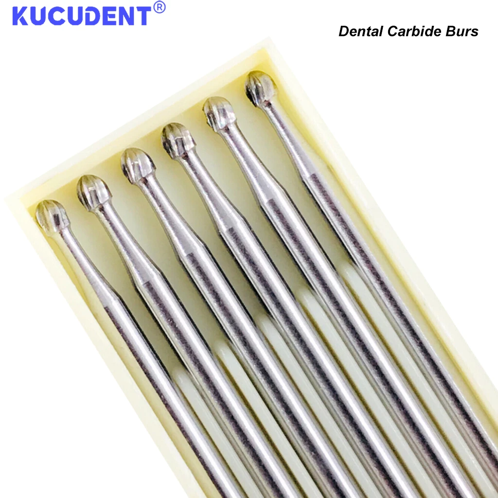 KUCUDENT 6 шт./коробка стоматологические боры из карбида вольфрама HP с круглой