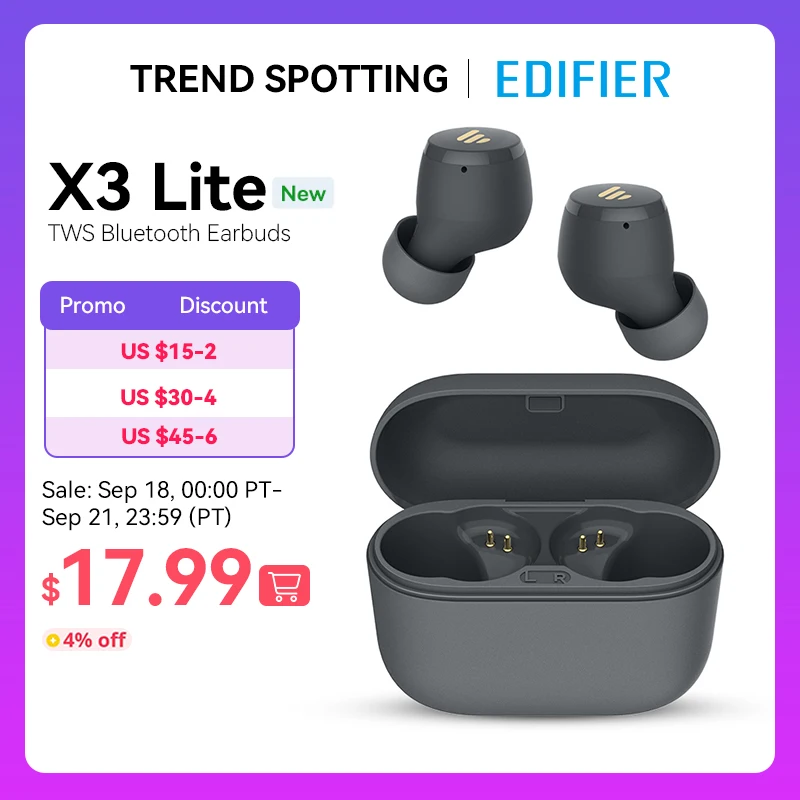TWS-наушники Edifier X3 Lite с поддержкой Bluetooth 5,3 и функцией шумоподавления