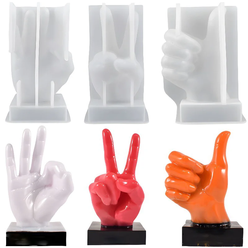 

Силиконовые формы для свечей, ручной жест, кристальная эпоксидная смола, гипсовая фотоформа, ОК, пластиковые формы, домашний декор