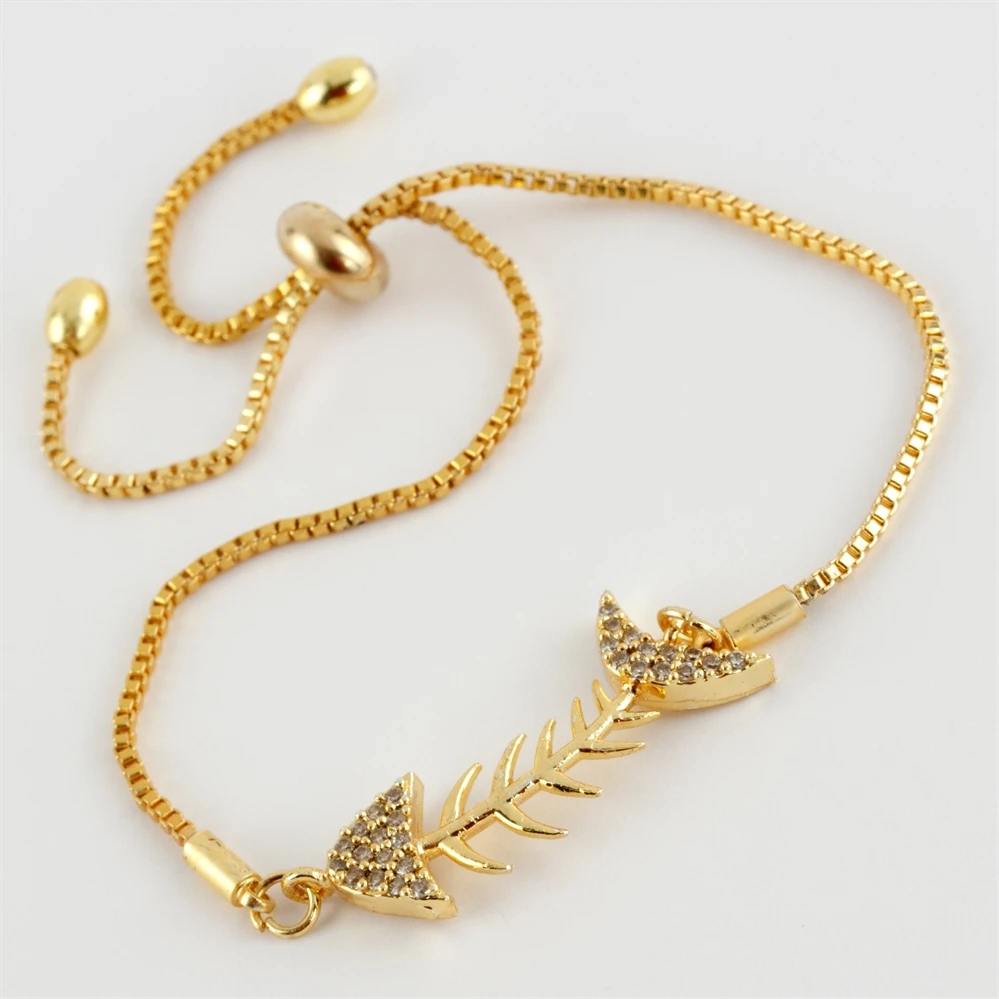 

Fishbone figured zircon stone elevator bracelet