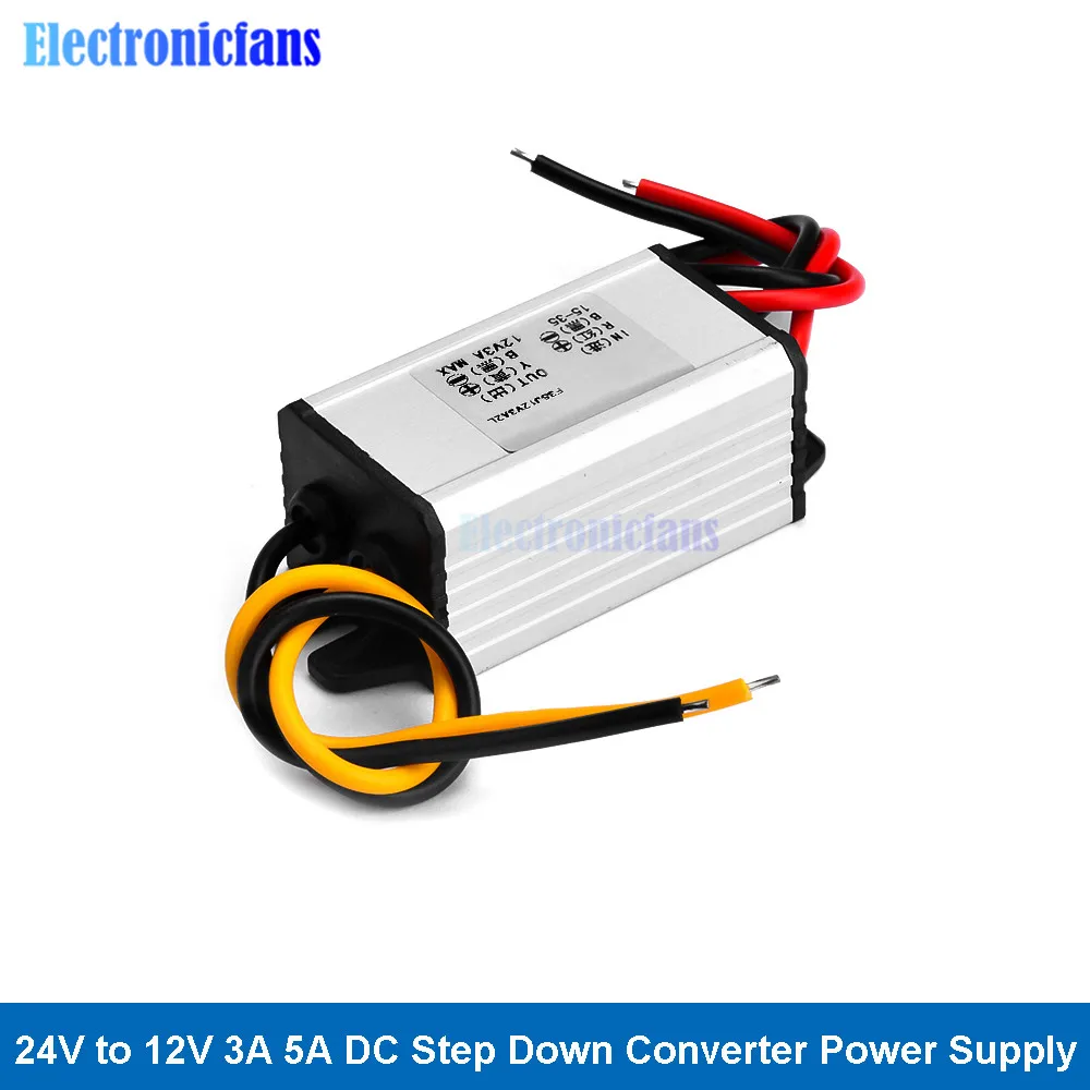 

24V to 12V 3A 5A DC Step Down Converter Power Supply Input Voltage 15V-35V Transformer Buck Regulator Module for Car LED Light