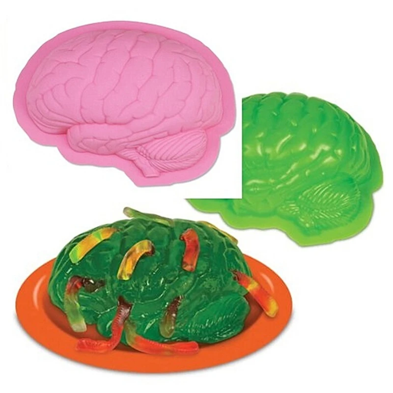 

Silicone Mold 3D Brain Shape DIY Cake Decorating Tools Halloween Cupcake Cookie Baking Fondant Chocolate Candy Clay Moulds