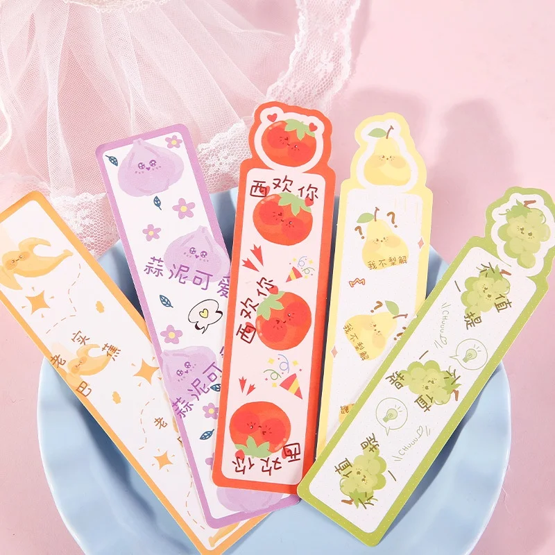 30 Sheets/box Cute Cartoon Hand-painted Paper Bookmarks, Reading Marks, Message Summary Cards images - 6