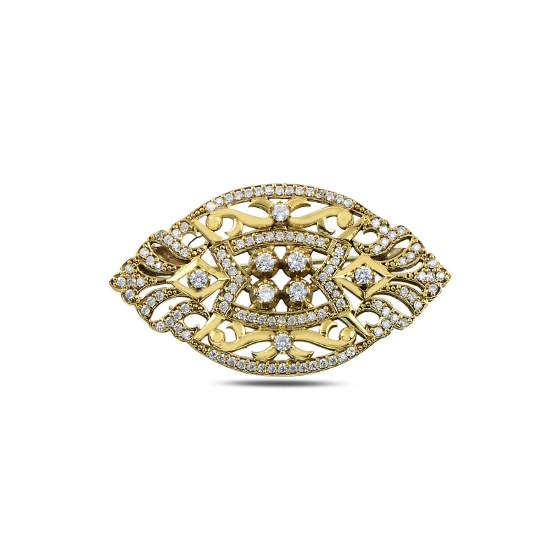 

Silver 925 Sterling Zircon Cubic Zirconia Authentic Brooch