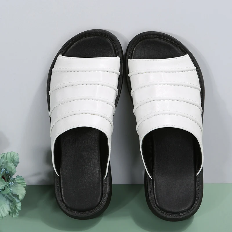 

Сандалии Женские однотонные, повседневные универсальные босоножки с круглым носком, на толстой подошве, однотонные, модные, лето 2023