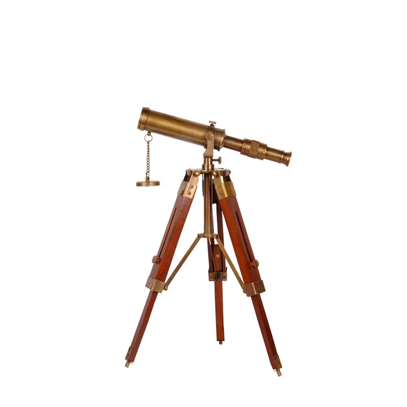 

Модель комнаты, мягкое украшение, Европейский ретро-телескоп, украшение для кабинета, гостиной, офиса, одна трубка, двойная трубка, антиквар...