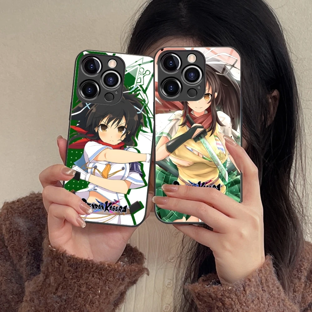 Senran Kagura Asuka Mobile Phone Case for iPhone 16 15 14 13 12 11 X XR XS 8 Pro Max Plus Mini PC Glass Cover Shell