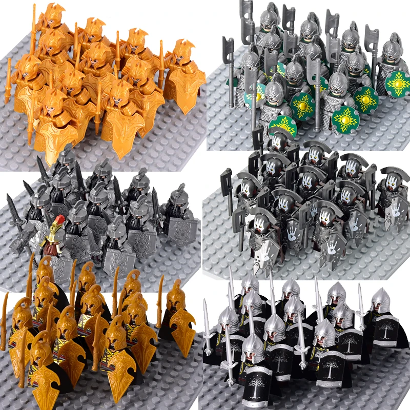 

Kids Toys Middle Ages Soldiers Set Building Blocks Roman Armor Knight Dwarf Man Mini Action Figures Toys For Kids Children Gifts