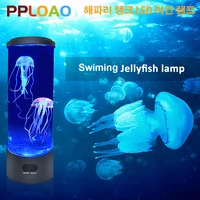 electric jellyfish tank led night lamp color changing light gift for kids men women home deco for room mood nightlight for relax