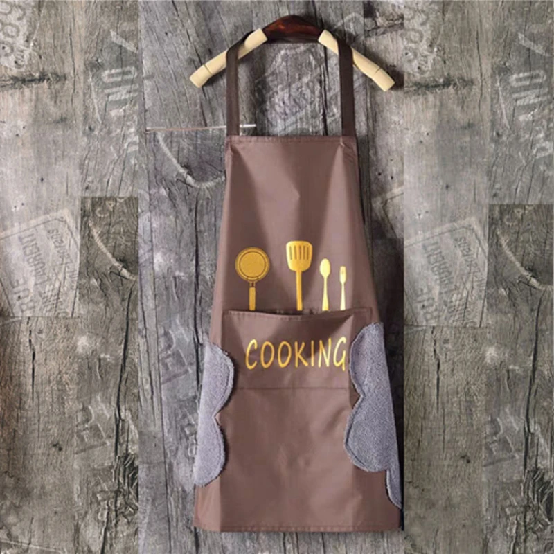 

Hand-wiping kitchen Household Cooking Apron Men Women Oil-proof Waterproof Adult Waist Fashion Coffee Overalls Wipe Hand Apron