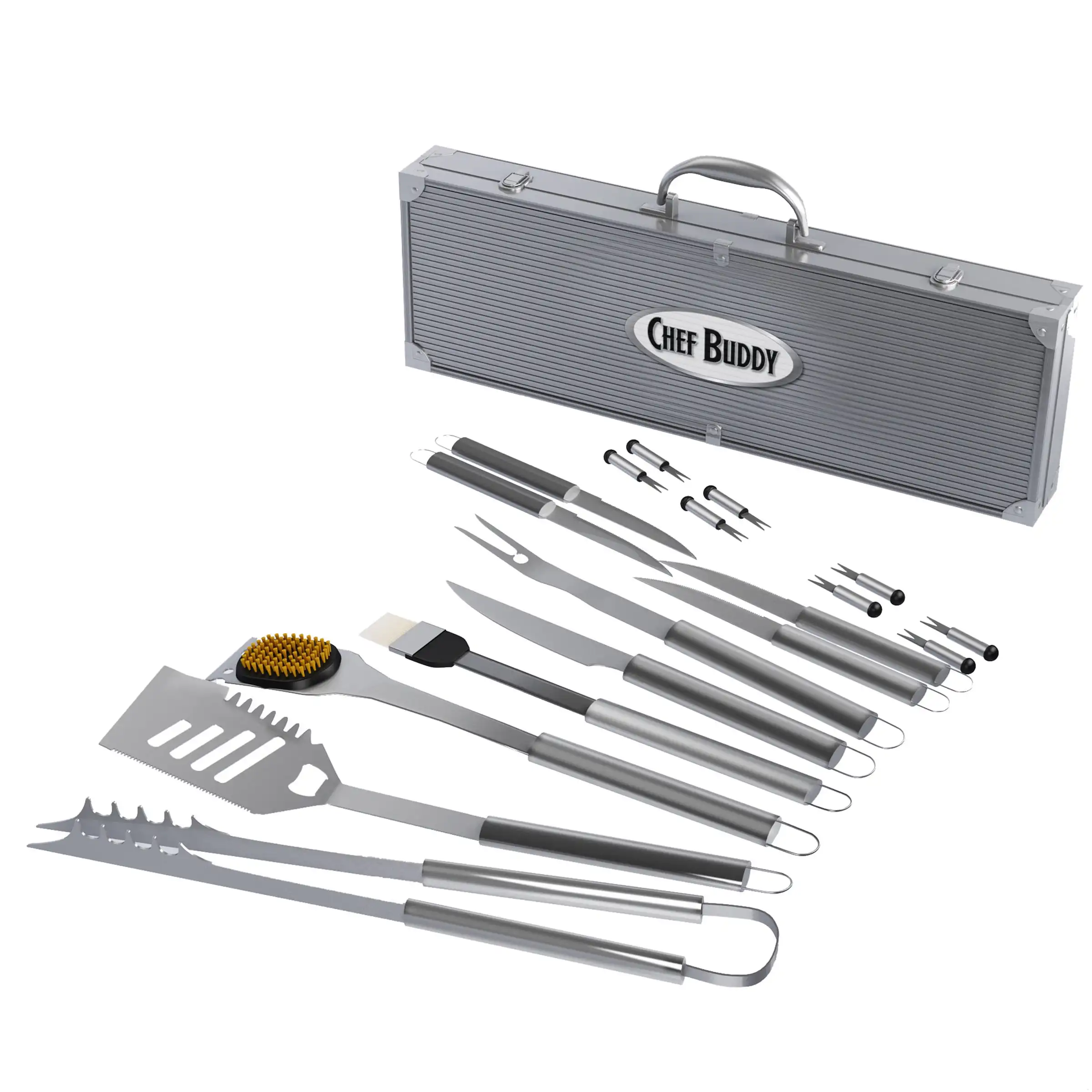 

Chef 19-Piece BBQ Grill Accessories and Tools Set with Carrying Case