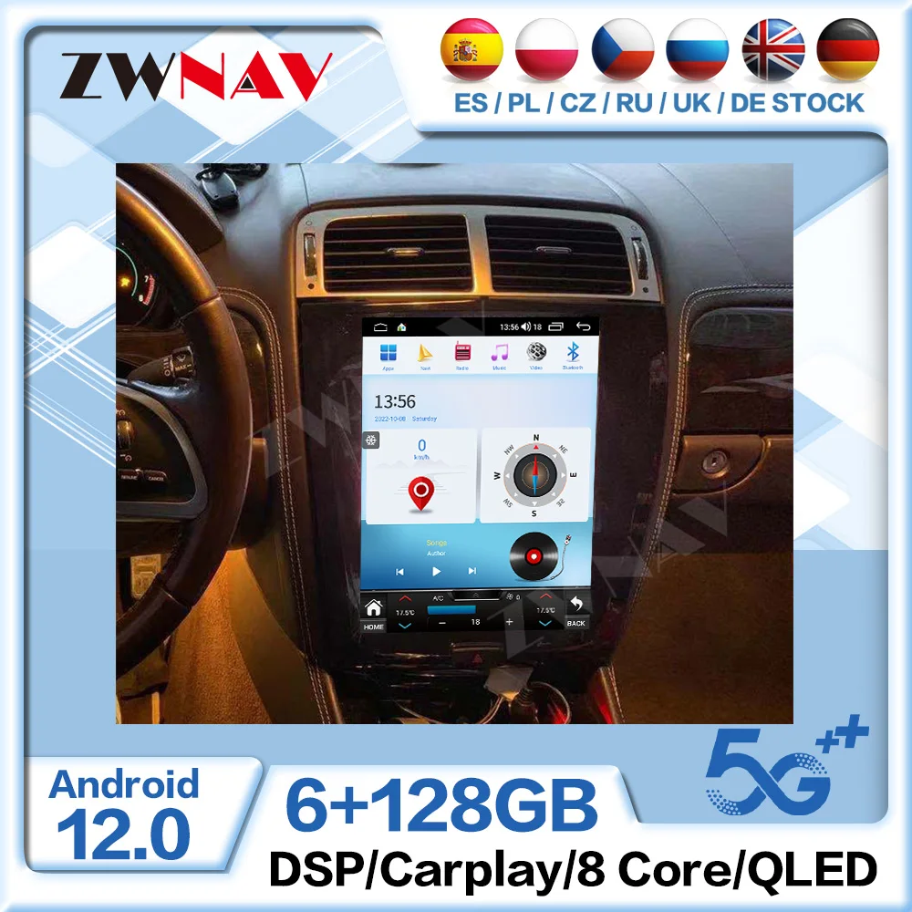 

12.1" Tesla Screen Android 12 Multimedia Radio Receiver For Jaguar XK XKRS XKR-S 2007-2015 GPS Auto Audio Stereo Video Head Unit