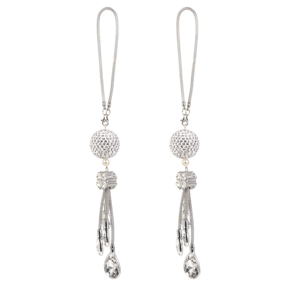 

2Pcs Rearview Mirror Rhinestone Pendant Car Hanging Decor Car Pendant Car Decor Hanging Ornament for Decor Car