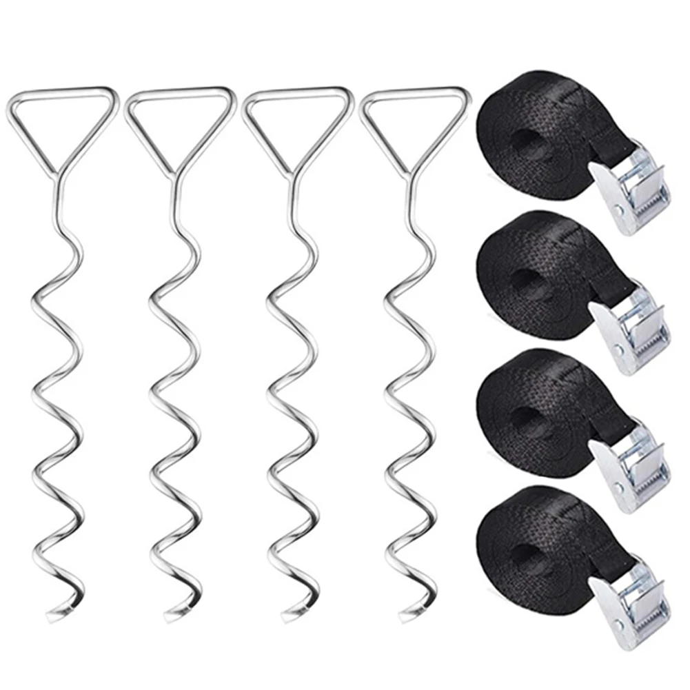 

4pcs/set Outdoor Camping Tent Pegs Trampoline Spiral Ground Nails Screw Anchor Stakes Pegs Tent Nail Accessories