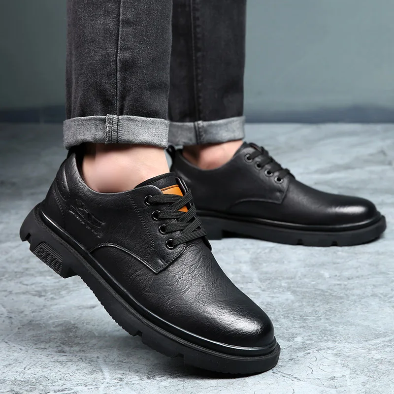 6cm Internal Increased Men Quality Casual Business Genuine Leather Shoes Invisible High Heel Oxfords Office Formal Elevator Shoe