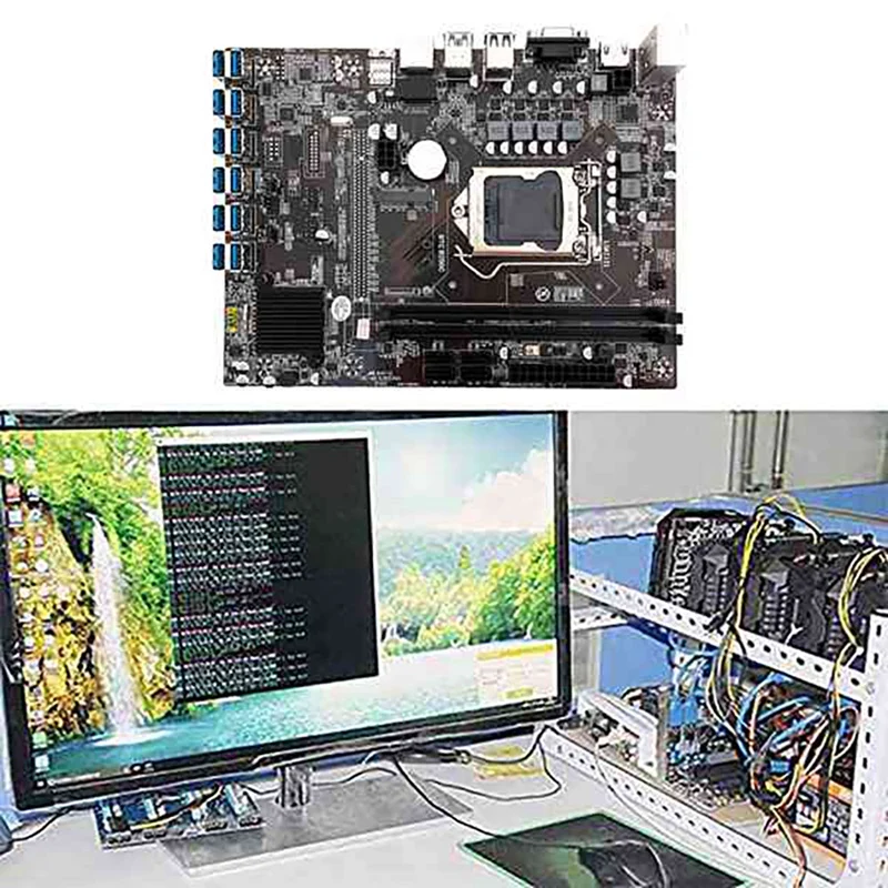 

Новинка материнская плата B250C для майнинга BTC 12 карт + USB 3,0 19P/20P адаптер для фото + кабель SATA 12X USB3.0(PCIE) LGA1151 DDR4 MSATA