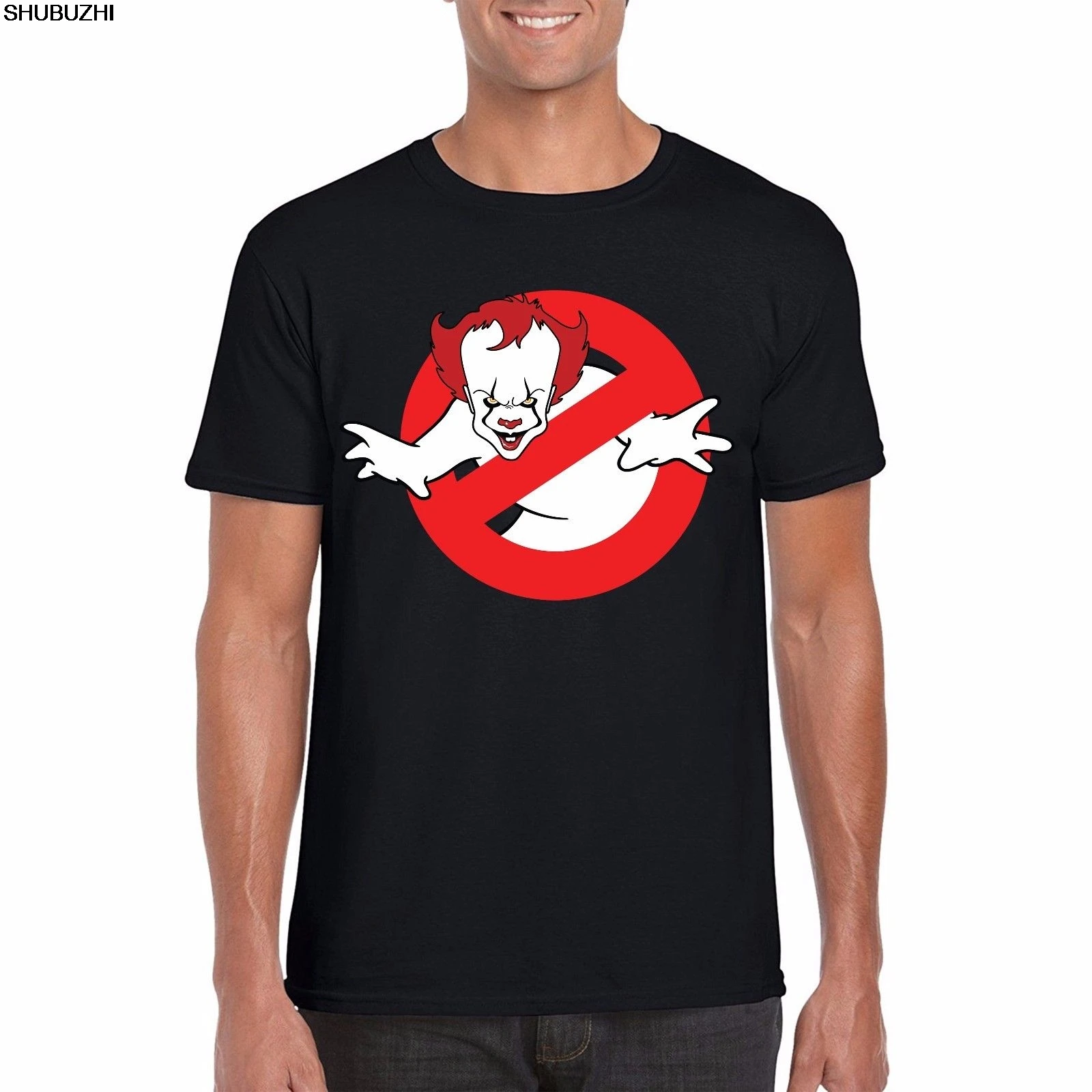 

Ghostbuster T-Shirt, Pennywise Ghost Parody Design IT Movie Cartoon t shirt men Unisex New Fashion tshirt Loose Size top