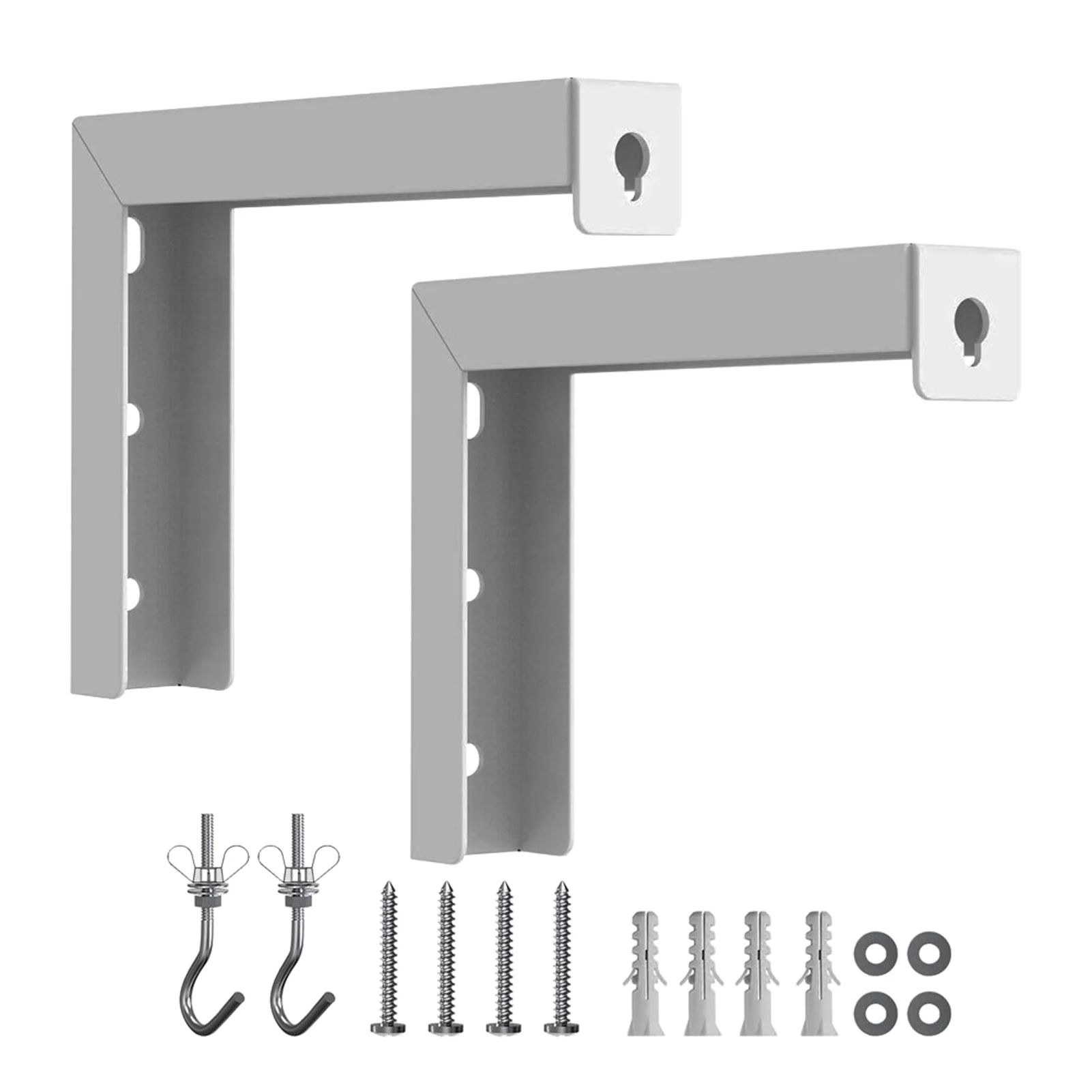 

1pair L Bracket Metal Wall Mounted Replacement Parts Universal Anti Fall Off With Hook Ceiling Adjustable For Projector Screen