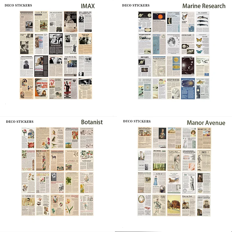 

Ins Style Material Mini Vintage Newspaper Booth Stickers Hand Ledger Background Decorative Handmade Crafts Paper Ledge