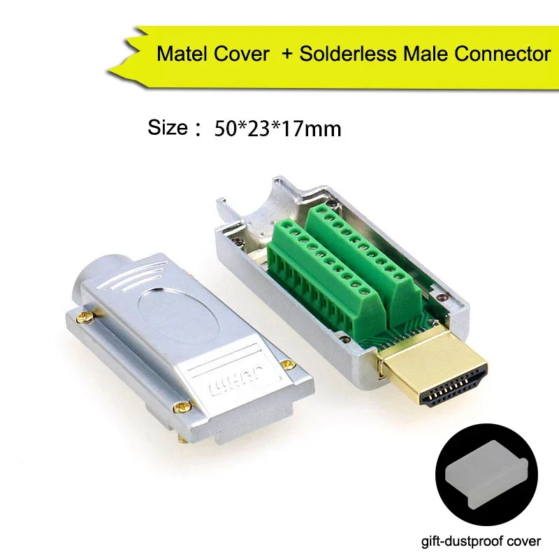 

Разъем HDMI без пайки 2,0, вилка проводов высокой четкости, сварочная печатная плата HDMI, разъем «сделай сам», 4K HD, адаптер для ремонта линии
