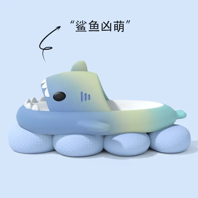 Children's Cartoon Shark Lovely Beach Slippers for Girls Rainbow 2023 Summer New Breathable Non Slip Princess Sandals Non-slip