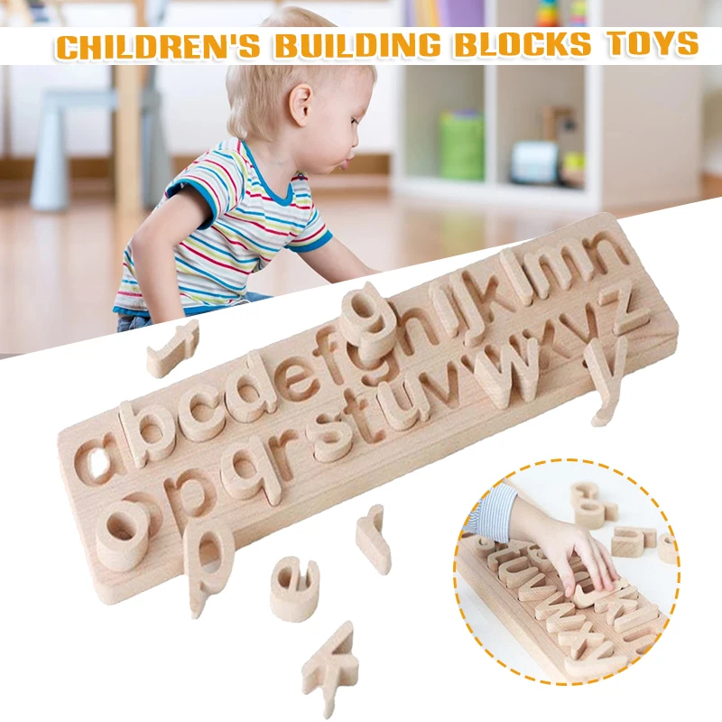 

Wooden Matching Game Jigsaw Puzzle Letters Learning A-Z Early Educational Toy Self-Arrange Word for Kid Girls & Boys JDH88