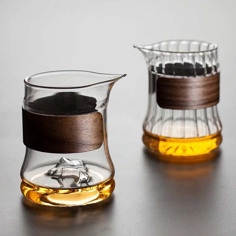 

Glass Teapot Fair Cup Coffee Pot Teacup Fair Mug Kungfu Tea Ceremony Cup Gongdao Bei Tea Cup Wooden Handle Durable Drinkware
