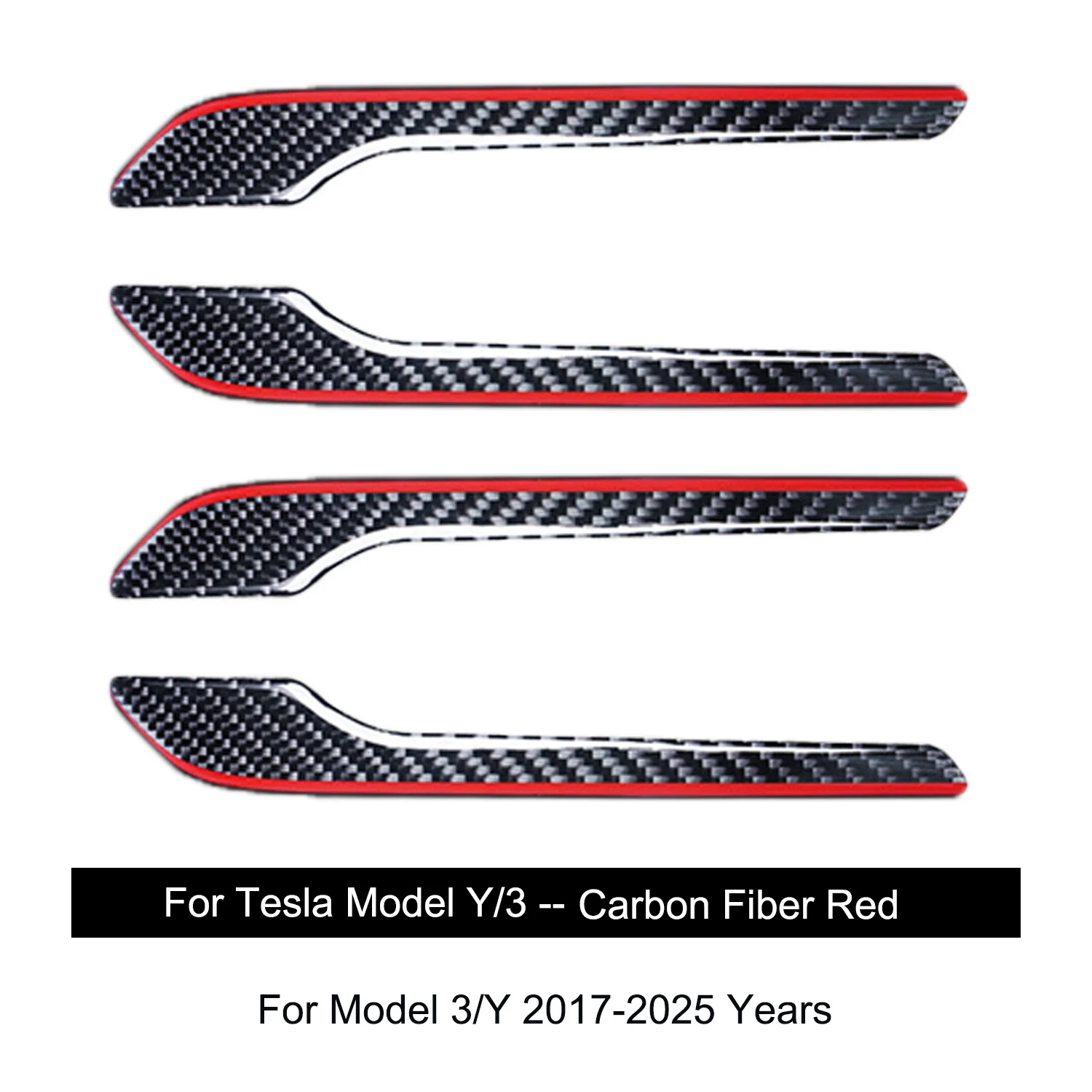 

Для Tesla Model 3/Y 2017-2025 углеродное волокно 4 шт. наклейка на дверную ручку модель Y Juniper из углеродного волокна, смола, процесс падения
