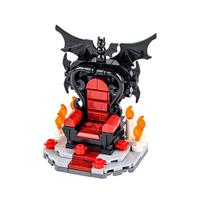 Фото MOC Vampire Buliding Blocks Halloween Series Medieval Bricks Piano Dining-Table Throne Carriage Model Toy Set №4