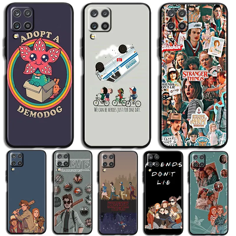 

Stranger Things Phone Case For Samsung Galaxy A10 A20 A30 A2 Core A40 A50 S E A60 A70S A70 A80 A90 Black luxury Funda Cover Back