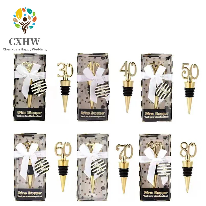 

1pc Numeral Wine Bottle Stoppers Company Anniversary Birthday Party Gifts for Staff Bottle Fresh-keeping Plug Bar Celebration Gi