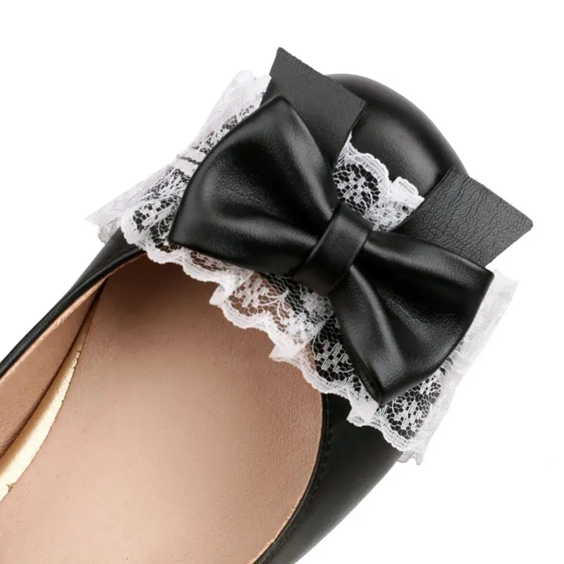 Женские туфли-лодочки с круглым носком на платформе 5 см