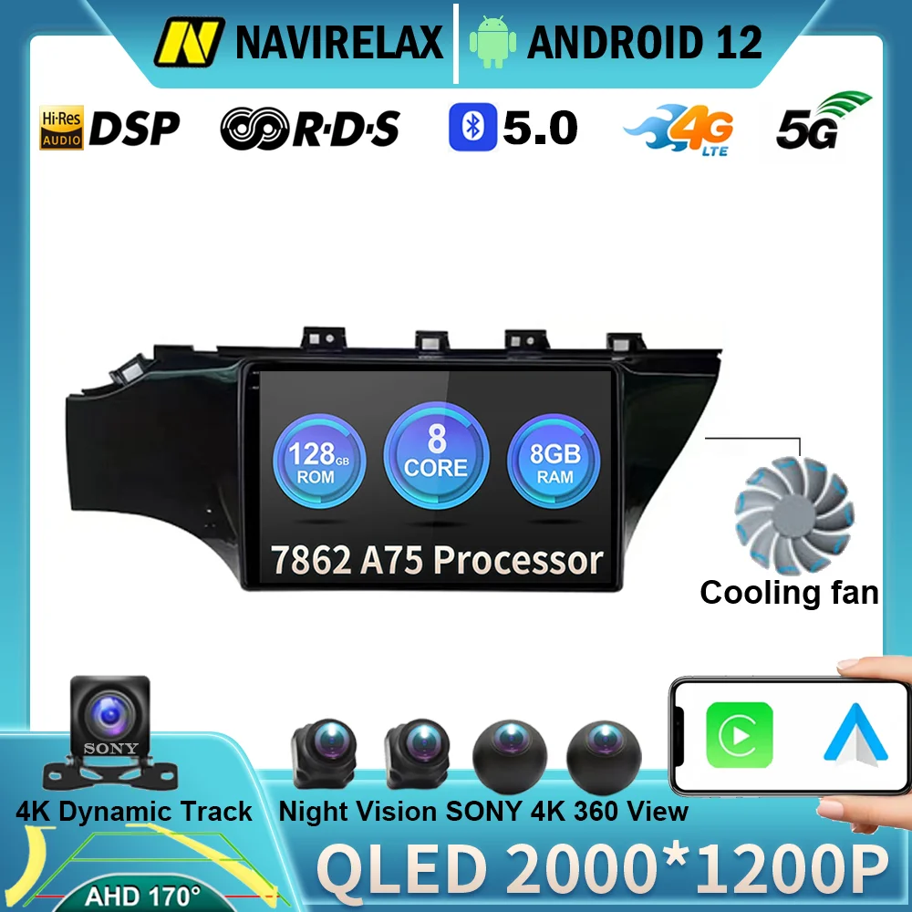

Автомагнитола на Android 12, мультимедийный плеер для KIA RIO 4 IV FB X-line 3 2017 2018-2020 2021-2011, GPS-навигация Carplay DSP
