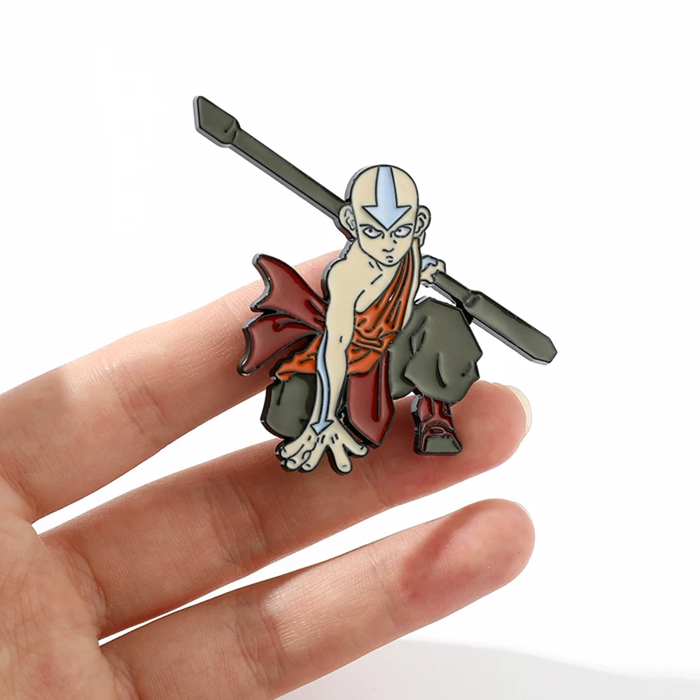 

Anime Avatar Brooch Cute Cartoon Figure Aang Badge Enamel Brooch Clothing Backpack Pin Jewelry Accessories for Kids Gifts