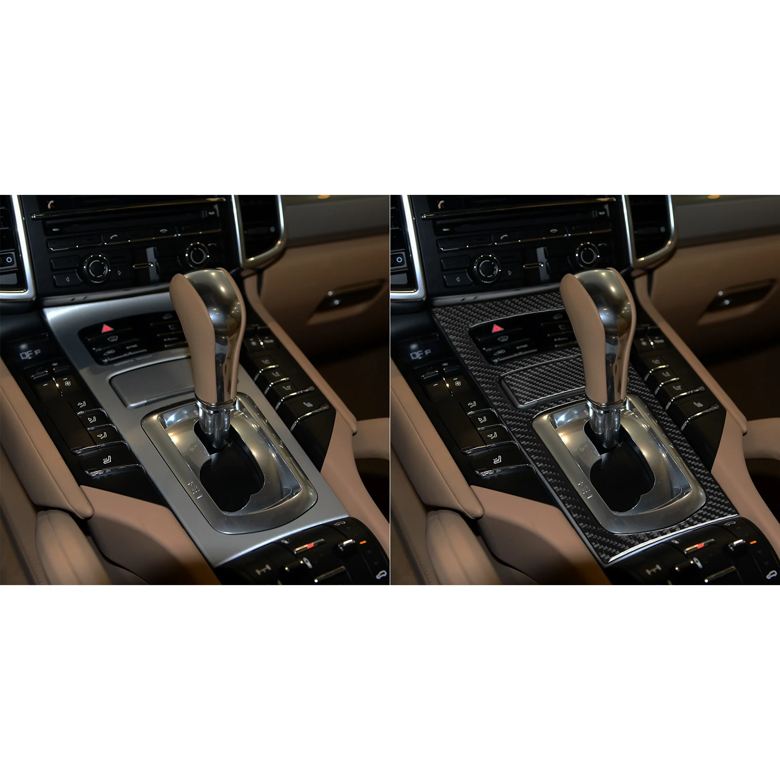 Фото Для Porsche Cayenne 958 92A 2011-2017: Комплект накладок из карбона для центральной консоли, панели переключения передач и отсека для хранения, автомобильные аксессуары, наклейки №3