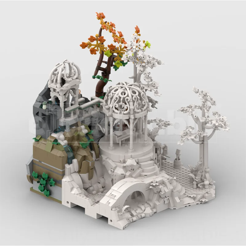 Фото MOC знаменитое здание кино и телевизионной сцены Valley Elf Pavilion DIY сборка строительные блоки игрушки детский подарок на день рождения №3