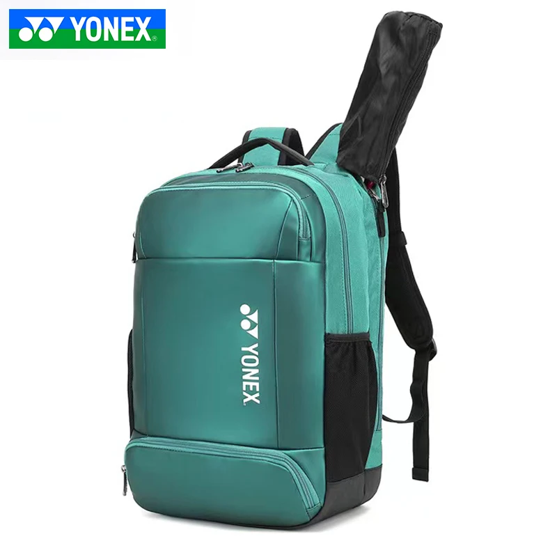 YONEX Ergonomic Leather Badminton Racket Backpack for 3 pcs Racquets High-end Professional Tennis Shoulder Bag With Compartment