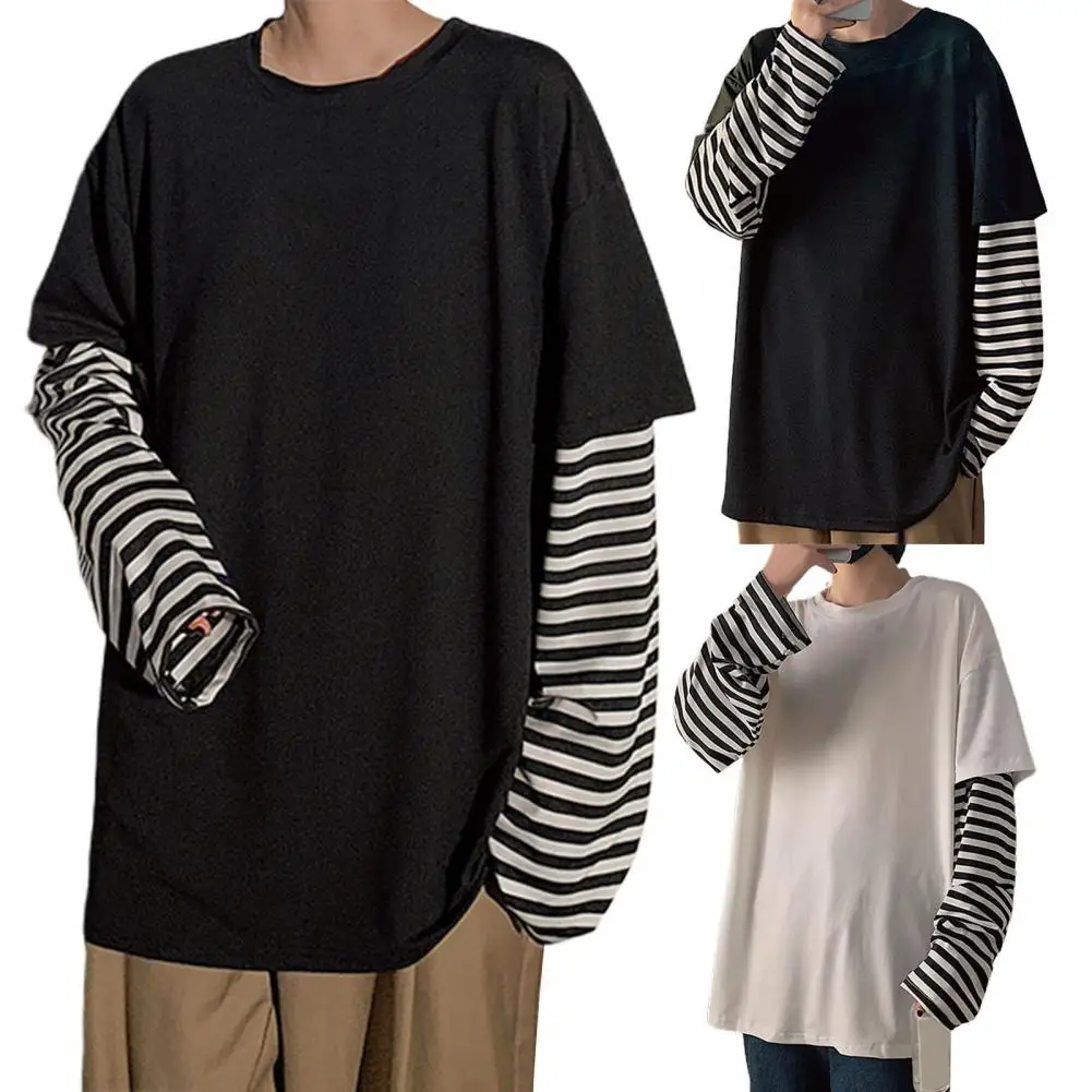 

Soft Trendy Leisure Autumn T-shirt Oversized Men Top Simple for Dating