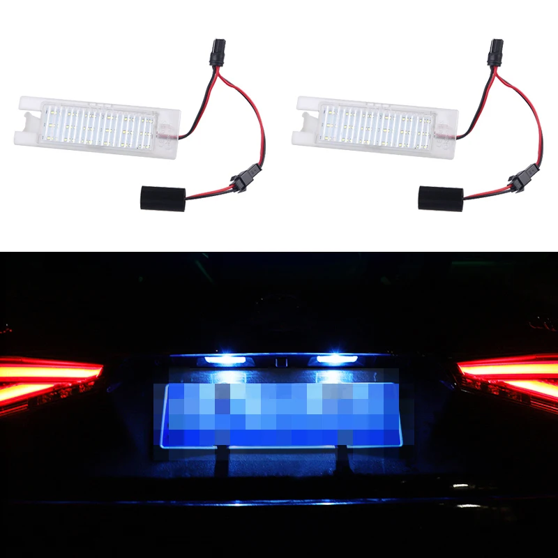 

2Pcs Super White 6500k For Opel Astra H J Corsa C D Insignia License Plate Lights 12V No Error 18 Led Number Plate Lamp