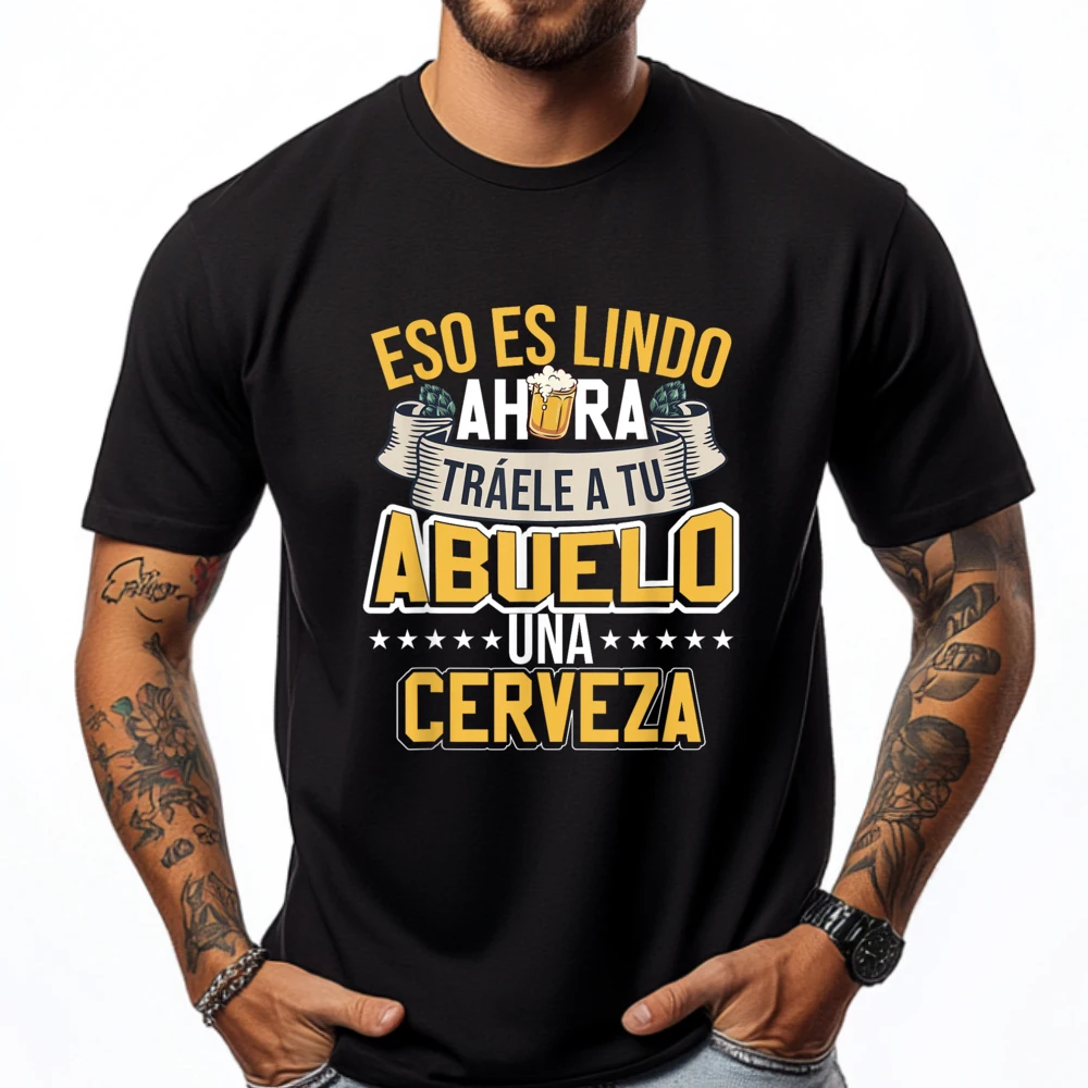 Abuelo Beer испанский дедушка день отца графические футболки мужская футболка