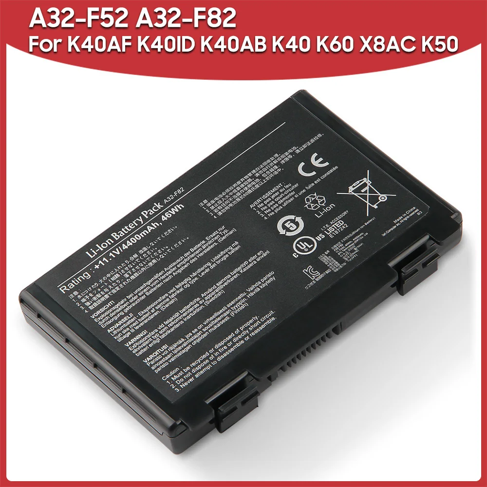 Фото Аккумулятор A32-F52 A32-F82 для Asus K40AF K40ID K40AB K40 K60 X8AC K50, перезаряжаемые батареи 4400 мАч №2