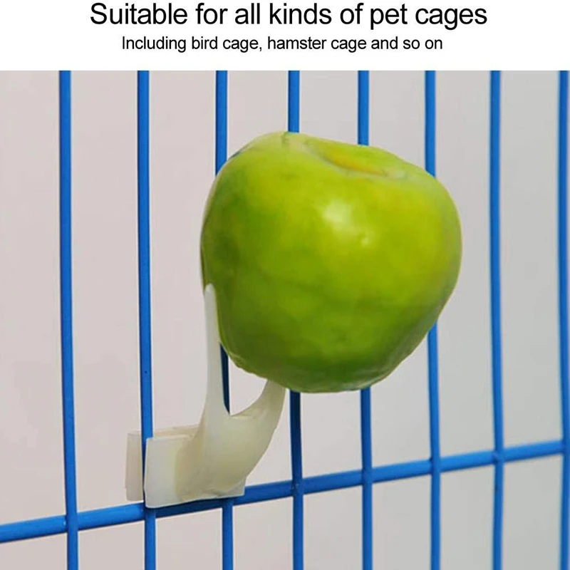 2Pcs Birds Parrots Fruit Fork Pet Supplies Plastic Food Holder Feeding on Cage 2size Parakeet Accessories |