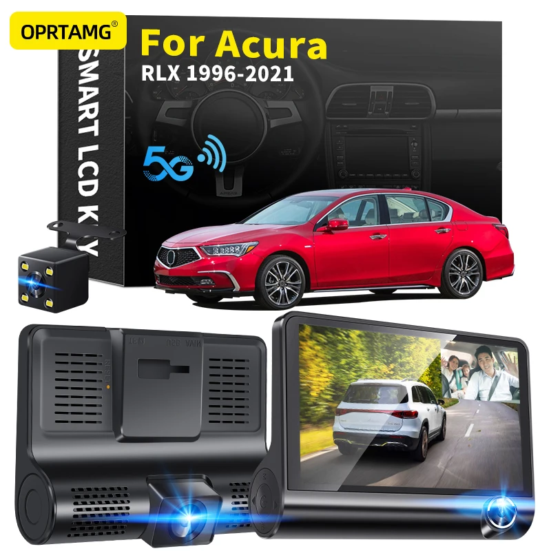 

Видеорегистратор OPRTAMG для Acura RLX 1994 1995 1996 1997 1998 1999 2000 2001-2021 2022, Автомобильный видеорегистратор с 3 камерами, объектив 4,0 дюйма 1080P, видеорегистра...