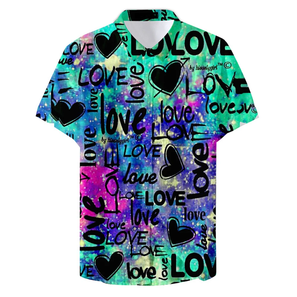 

New Men's Rock Shirt 3d Nightclub Printed Shirts For Men Fashion Short Sleeve Party Tops Tee Shirt Men Oversized Hawaiian Camisa