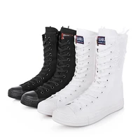 women fashion sports short boots canvas solid color round toe lace up exquisite lace appliqu%c3%a9s street outdoor casual shoes kc223